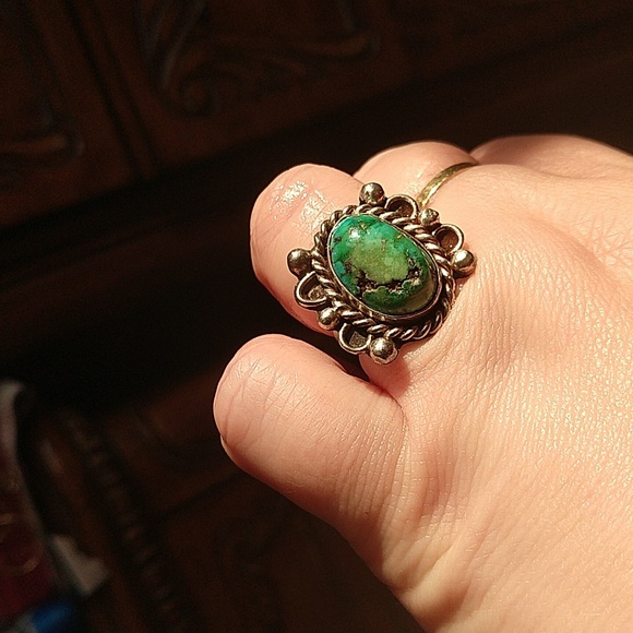Native American sterling silver 925 turquoise ring vintage - Picture 3 of 13
